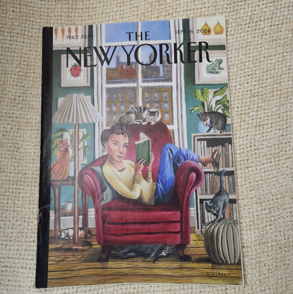 The New Yorker Magazine "Childless Cat Lady Inexplicably Enjoying Life" Ulriksen